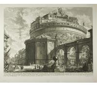 RZHRHJES Famous Painting Poster Art Canvas Print Retro Picture View of the Mausoleum of the Emperor Hadrian From the Rear by Battista Piranesi Poster Wall Art for Office Decor 60x90cm