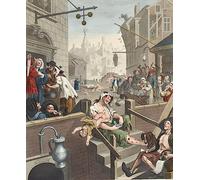 RZHRHJES Retro Picture Canvas Print Poster Modern Wall Artwork Gin Lane by William Hogarth Picture on Canvas for Wall Decor 60x90cm
