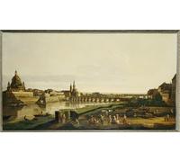 RZHRHJES Retro Picture Portrait Oil Painting Modern Wall Artwork a View of Dresden From the Right Bank of the River Elbe Above the Augustusbrucke by Bernardo Bellotto for Home Decor 60x90cm