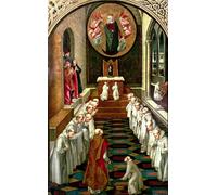 RZHRHJES Retro Picture Portrait Oil Painting Modern Wall Artwork Apparition of the Virgin to a Community by Pedro Berruguete Canvas Poster for Office Decor 60x90cm