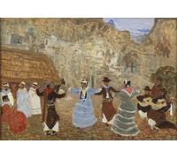 RZHRHJES Retro Picture Portrait Oil Painting Modern Wall Artwork Creole Dance by Pedro Figari Canvas Poster for Office Decor 60x90cm