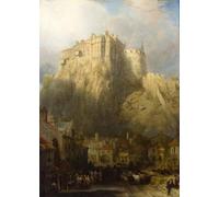 RZHRHJES Retro Picture Portrait Oil Painting Modern Wall Artwork Edinburgh Town and Castle by David Roberts Canvas Poster for Office Decor 60x90cm