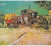 RZHRHJES Retro Picture Portrait Oil Painting Modern Wall Artwork Gypsy Camp With Horse Cart by Vincent Van Gogh Canvas Poster for Office Decor 60x90cm