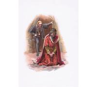 RZHRHJES Retro Picture Portrait Oil Painting Modern Wall Artwork Hamlet and the King by Harold Copping Canvas Poster for Office Decor 60x90cm