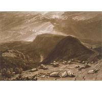 RZHRHJES Retro Picture Portrait Oil Painting Modern Wall Artwork Hind Head Hill From the 'Book of Studies' Engraved by Robert Dunkarton by Mallord William Turner Canvas Poster for Home Decor 60x90cm