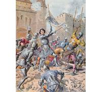 RZHRHJES Retro Picture Portrait Oil Painting Modern Wall Artwork Joan of Arc At the Siege of Orleans by Frederic Theodore Lix Canvas Poster for Office Decor 60x90cm