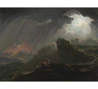 RZHRHJES Retro Picture Portrait Oil Painting Modern Wall Artwork Joshua Commanding the Sun to Stand Still by John Martins Canvas Poster for Home Decor 60x90cm