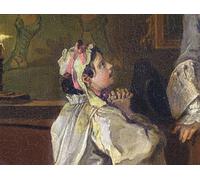 RZHRHJES Retro Picture Portrait Oil Painting Modern Wall Artwork Marriage a La Mode the Bagnio by William Hogarth Canvas Poster for Office Decor 60x90cm