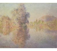 RZHRHJES Retro Picture Portrait Oil Painting Modern Wall Artwork Morning on the Seine At Giverny by Claude Monet Canvas Poster for Office Decor 60x90cm