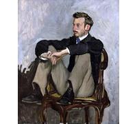 RZHRHJES Retro Picture Portrait Oil Painting Modern Wall Artwork Portrait of Auguste Renoir by Jean Frederic Bazille Canvas Poster for Home Decor 60x90cm