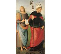 RZHRHJES Retro Picture Portrait Oil Painting Modern Wall Artwork Saints the Evangelist and Augustine by Pietro Perugino Canvas Poster for Office Decor 60x90cm