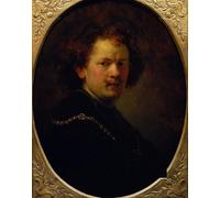RZHRHJES Retro Picture Portrait Oil Painting Modern Wall Artwork Self portrait by Rembrandt van Rijn Canvas Poster for Office Decor 60x90cm