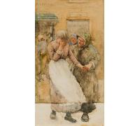 RZHRHJES Retro Picture Portrait Oil Painting Modern Wall Artwork Sketch for ‘Among the Missing’ Walter Langley Canvas Poster for Office Decor 60x90cm
