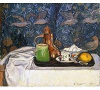 RZHRHJES Retro Picture Portrait Oil Painting Modern Wall Artwork Still Life with a Coffee Pot by Camille Pissarro Canvas Poster for Office Decor 60x90cm