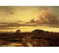 RZHRHJES Retro Picture Portrait Oil Painting Modern Wall Artwork Stonehill Common by Benjamin Williams Leader Canvas Poster for Office Decor 60x90cm