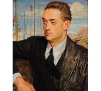 RZHRHJES Retro Picture Portrait Oil Painting Modern Wall Artwork Study for the Portrait of Henri de Montherlant Jacques Emile Blanche Canvas Poster for Office Decor 60x90cm