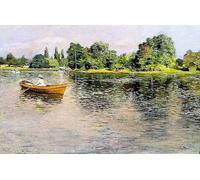 RZHRHJES Retro Picture Portrait Oil Painting Modern Wall Artwork Summertime Pulling for Shoren by William Merritt Canvas Poster for Home Decor 60x90cm