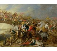 RZHRHJES Retro Picture Portrait Oil Painting Modern Wall Artwork the Battle Between the Amazons and the Greeks by Pauwel Casteels Canvas Poster for Home Decor 60x90cm