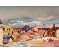 RZHRHJES Retro Picture Portrait Oil Painting Modern Wall Artwork the Domes of the Holy Sepulchre From a House-top on Mount Zion by Fulleylove Canvas Poster for Office Decor 60x90cm