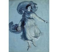 RZHRHJES Retro Picture Portrait Oil Painting Modern Wall Artwork the Dramatic Muse by Friedrich Wilhelm Von Schadow Canvas Poster for Home Decor 60x90cm