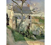 RZHRHJES Retro Picture Portrait Oil Painting Modern Wall Artwork the House and the Tree by Paul Cézanne Decor Wall Art for Home Decor 60x90cm