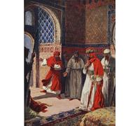 RZHRHJES Retro Picture Portrait Oil Painting Modern Wall Artwork the Last Council of Boabdil At the Alhambra by John Harris Valda Canvas Poster for Home Decor 60x90cm