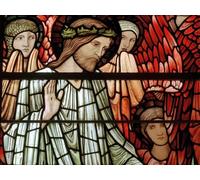 RZHRHJES Retro Picture Portrait Oil Painting Modern Wall Artwork the Last Judgement Window Detail Christ in Majesty by Edward Burne Jones Canvas Poster for Office Decor 60x90cm