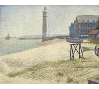 RZHRHJES Retro Picture Portrait Oil Painting Modern Wall Artwork the Lighthouse At Honfleur by Georges Seurat Canvas Poster for Home Decor 60x90cm