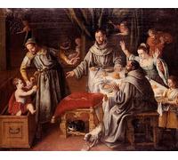 RZHRHJES Retro Picture Portrait Oil Painting Modern Wall Artwork the Miracle of Saint Francis by Juan Sanchez Cotan Canvas Poster for Office Decor 60x90cm