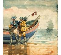 RZHRHJES Retro Picture Portrait Oil Painting Modern Wall Artwork the Return Tynemouth by Winslow Homer Canvas Poster for Office Decor 60x90cm