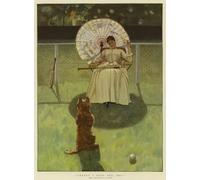 RZHRHJES Retro Picture Portrait Oil Painting Modern Wall Artwork There's a Good Dog Beg by Lavery Canvas Poster for Home Decor 60x90cm