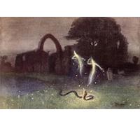 RZHRHJES Retro Picture Portrait Oil Painting Modern Wall Artwork Will-o-the-wisp and Snake by Hermann Hendrich Canvas Poster for Office Decor 60x90cm