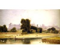 RZHRHJES Retro Picture Portrait Oil Painting Modern Wall Artwork Windsor Castle From Eton Berkshire by William Daniell Canvas Poster for Office Decor 60x90cm