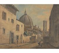 RZHRHJES Vintage Picture Wall Picture Painting Print Poster a Street in Florence with the Duomo and Campanile in the by William Marlow Abstract Wall Art Painting for Home Decor 60x90cm