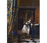 RZHRHJES Vintage Picture Wall Picture Painting Print Poster Allegory of the catholic faith. by Jan Vermeer van Delft Abstract Wall Art Painting for Office Decor 60x90cm