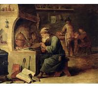 RZHRHJES Vintage Picture Wall Picture Painting Print Poster an Alchemist by David Teniers the Younger Abstract Wall Art Painting for Home Decor 60x90cm