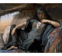 RZHRHJES Vintage Picture Wall Picture Painting Print Poster an Egyptian Pot Seller At Gizeh by Elisabeth Jerichau Baumann Abstract Wall Art Painting for Home Decor 60x90cm