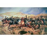RZHRHJES Vintage Picture Wall Picture Painting Print Poster Charge of the Light Brigade Balaclava by Richard Caton Woodville Junior Abstract Wall Art Painting for Office Decor 60x90cm