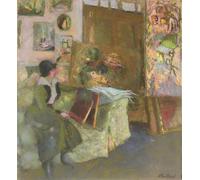 RZHRHJES Vintage Picture Wall Picture Painting Print Poster Model on a Green Couch Le Modele Au Divan Vert by Edouard Vuillard Abstract Wall Art Painting for Office Decor 60x90cm