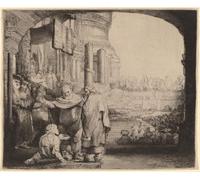 RZHRHJES Vintage Picture Wall Picture Painting Print Poster Peter and john healing the cripple at the gate of the temple by Rembrandt van Rijn Abstract Wall Art Painting for Office Decor 60x90cm