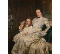 RZHRHJES Vintage Picture Wall Picture Painting Print Poster Portrait of Mrs Chadwyck-healy and Her Daughter by Walter Frederick Osborne Abstract Wall Art Painting for Home Decor 60x90cm