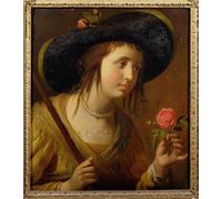 RZHRHJES Vintage Picture Wall Picture Painting Print Poster Princess Sophia of Bohemia Mother of George I As a Shepherdess by Gerrit Van Honthorst Abstract Wall Art Painting for Home Decor 60x90cm