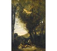 RZHRHJES Vintage Picture Wall Picture Painting Print Poster Saint Succored by the Holy Women Jean-Baptiste-Camille Corot Abstract Wall Art Painting for Office Decor 60x90cm