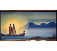 RZHRHJES Vintage Picture Wall Picture Painting Print Poster Saints Boris and Gleb by Nicholas Roerich Abstract Wall Art Painting for Home Decor 60x90cm