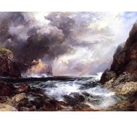RZHRHJES Vintage Picture Wall Picture Painting Print Poster Tantallon Castle North Berwick by Thomas Moran Abstract Wall Art Painting for Office Decor 60x90cm