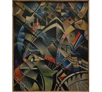 RZHRHJES Vintage Picture Wall Picture Painting Print Poster the Arrival by Christopher Richard Wynne Nevinson Abstract Wall Art Painting for Home Decor 60x90cm