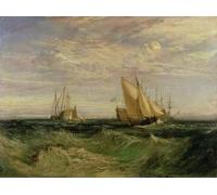 RZHRHJES Vintage Picture Wall Picture Painting Print Poster the Confluence of the Thames and the Medway by Mallord William Turner Abstract Wall Art Painting for Home Decor 60x90cm