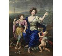 RZHRHJES Vintage Picture Wall Picture Painting Print Poster the Marquise De Seignelay and Two of Her Sons by Pierre Mignard Abstract Wall Art Painting for Home Decor 60x90cm