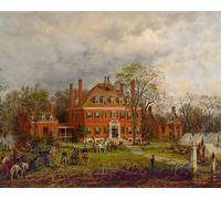 RZHRHJES Vintage Picture Wall Picture Painting Print Poster the Old Westover House by Edward Lamson Henry Abstract Wall Art Painting for Office Decor 60x90cm