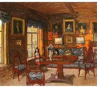 RZHRHJES Vintage Picture Wall Picture Painting Print Poster the Past. the Room of the Old House by Stanislav Zhukovsky Abstract Wall Art Painting for Home Decor 60x90cm